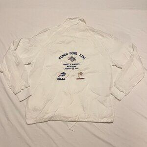 Vintage NFL Super Bowl XXVI 26 1992 Lined Jacket Mens Large Bills Redskins